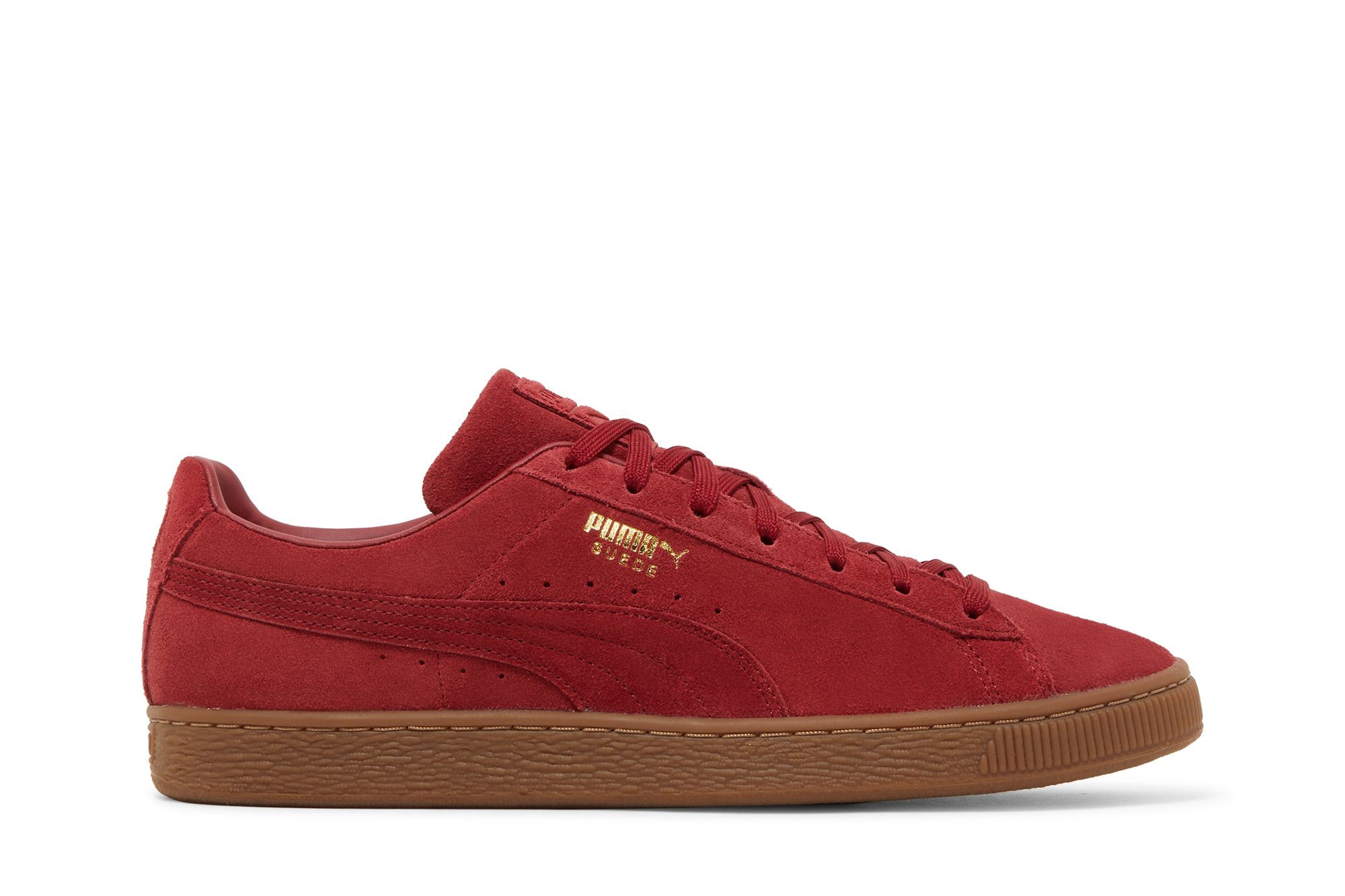 Puma suede sales red gum sole