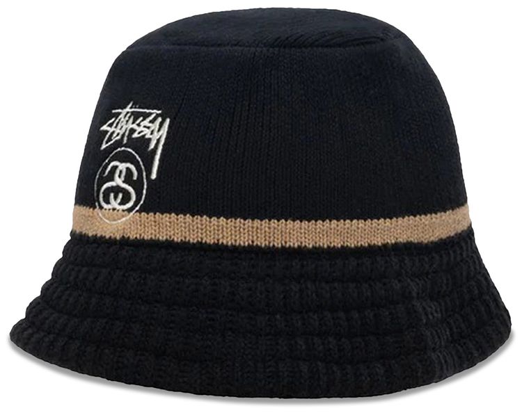 Stussy Link Knit Bucket Hat Black