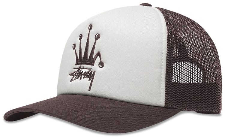 Stussy Crown Stock Trucker Cap Brown