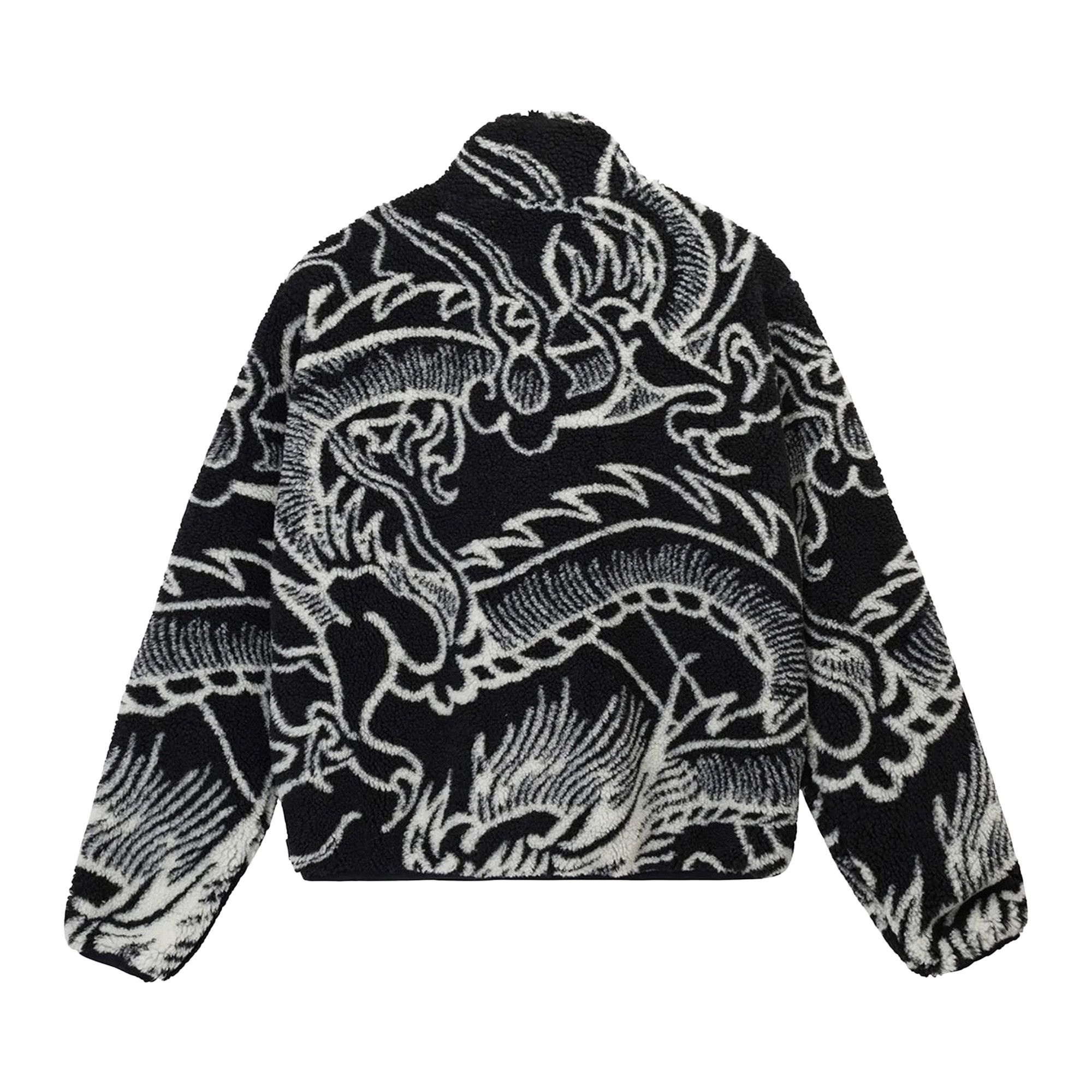 Buy Stussy Dragon Sherpa Jacket 'Black' - 118510 BLAC | GOAT