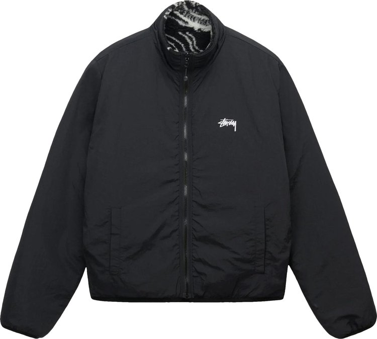 Stussy Dragon Sherpa Jacket Black