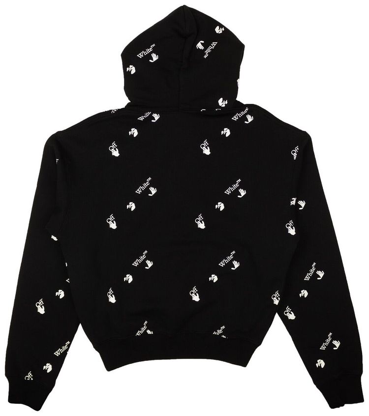 Off White Allover Over Hoodie BlackWhite