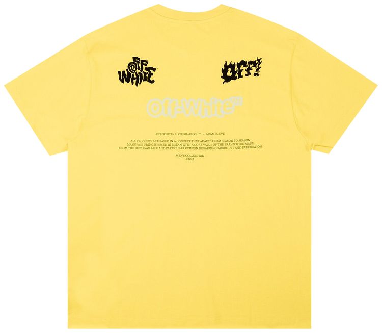 Off White Blur Logo Over Tee MaizeBlack