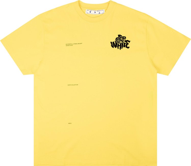 Buy Off-White Blur Logo Over Tee 'Maize/Black' - OMAA038S21JER0091910 ...