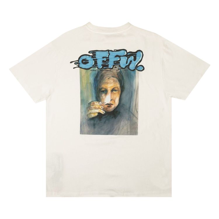 Off White Liquid Mirko Over Tee WhiteBlue