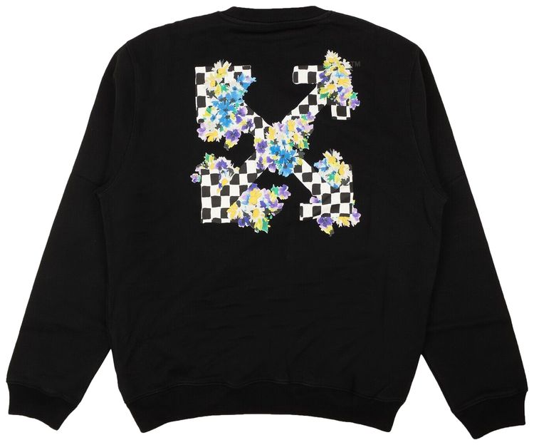 Off White Check Arrows Crewneck BlackWhite
