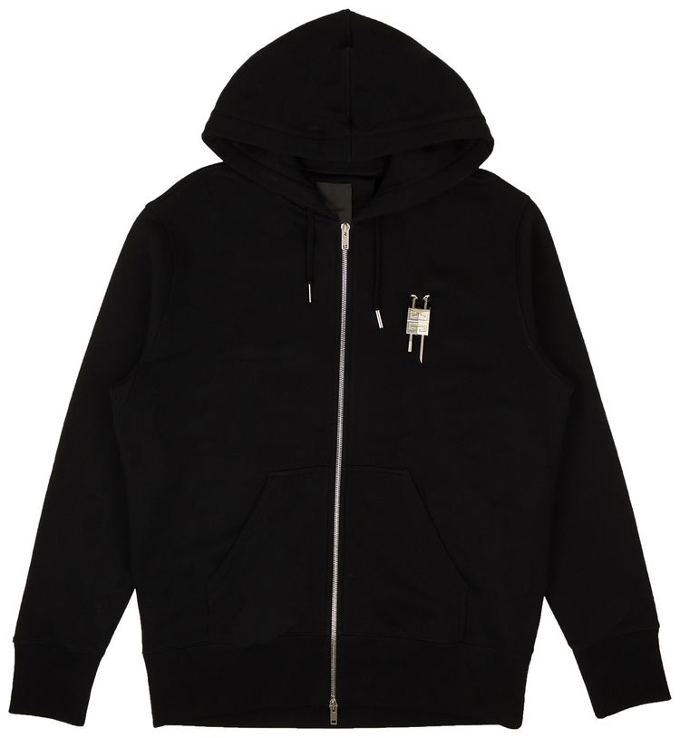 Givenchy Zipped Hoodie With Padlock Black