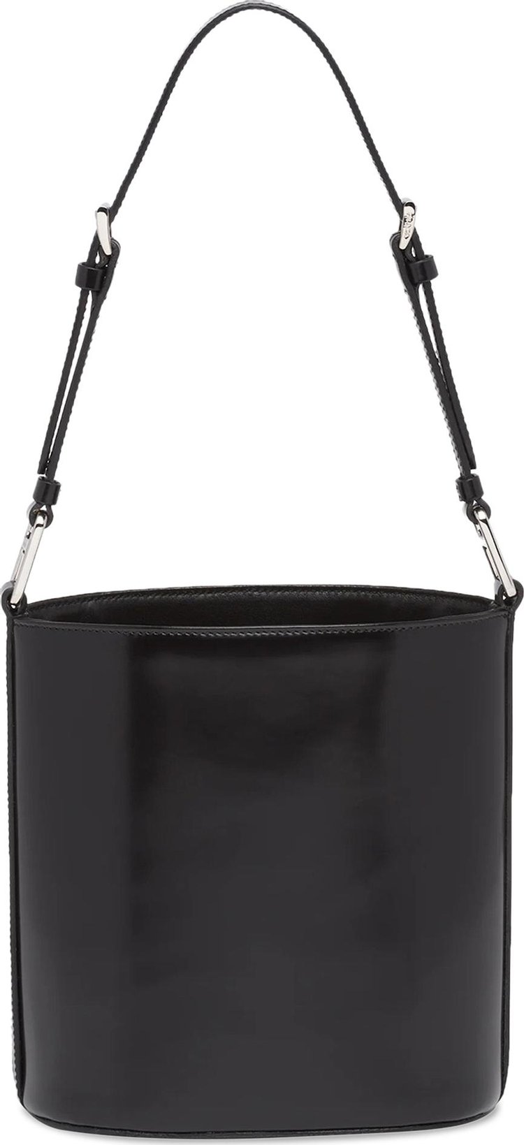 Prada Mini Brushed Leather Bucket Bag Black