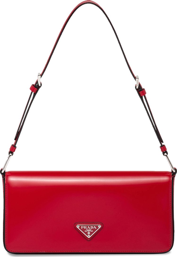 Prada Brushed Leather Prada Femme Bag 'Red'