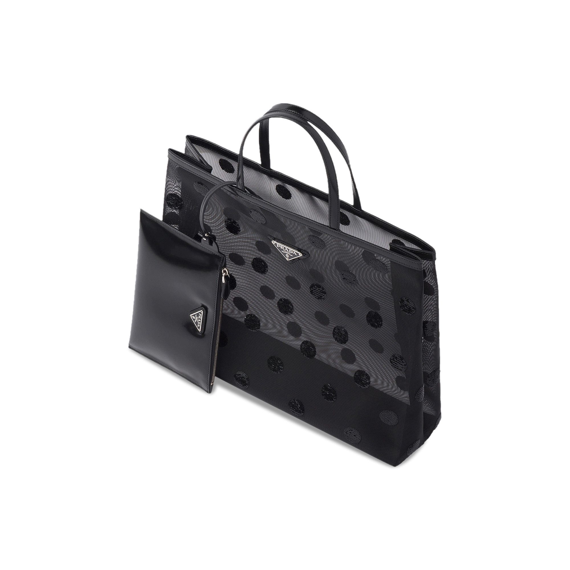 Buy Prada Sequined Mesh Tote Bag 'Black' - 1BG416 2DZ8 F0002