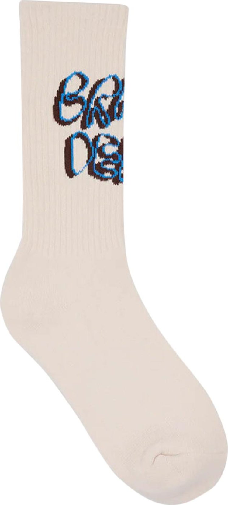 Brain Dead Stringy Socks White