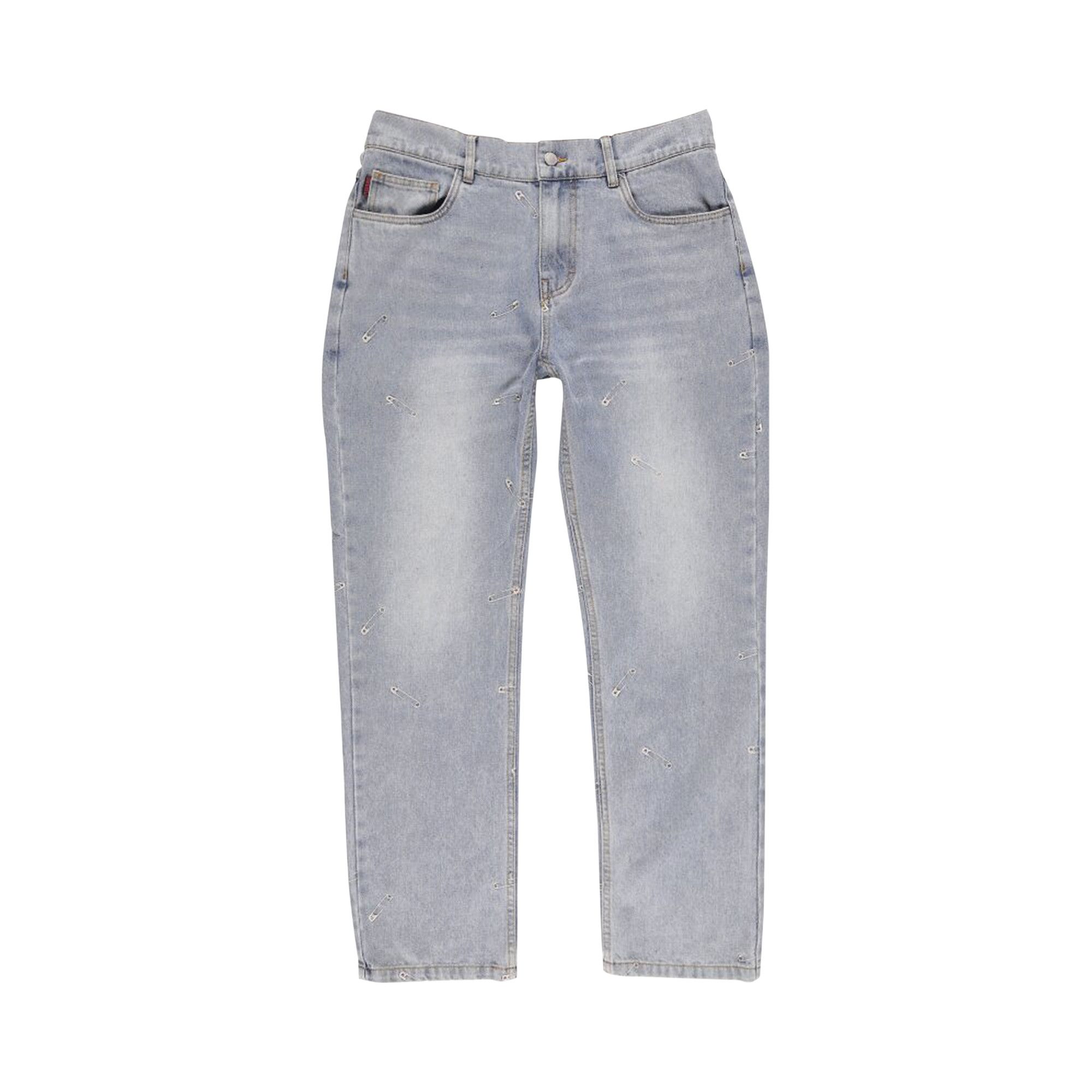 Buy Pleasures Safety Pin 5 Pocket Denim 'Blue' - P22W038