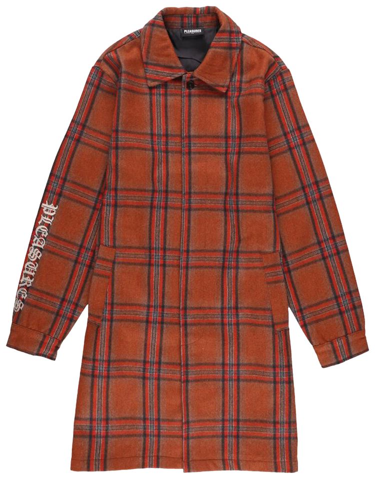 Pleasures Soul Plaid Trench Orange