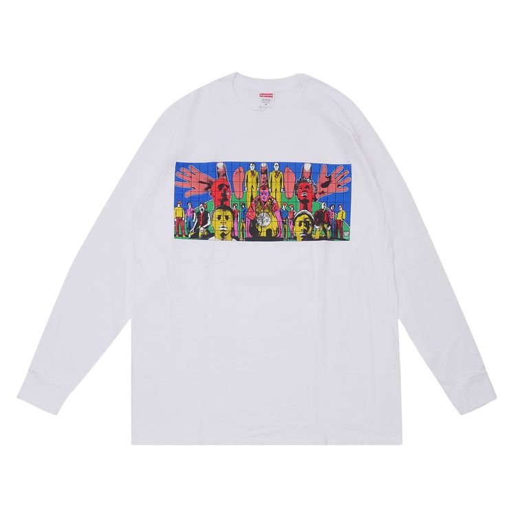 Supreme Gilbert and George DEATH AFTER LIFE Long Sleeve Tee White