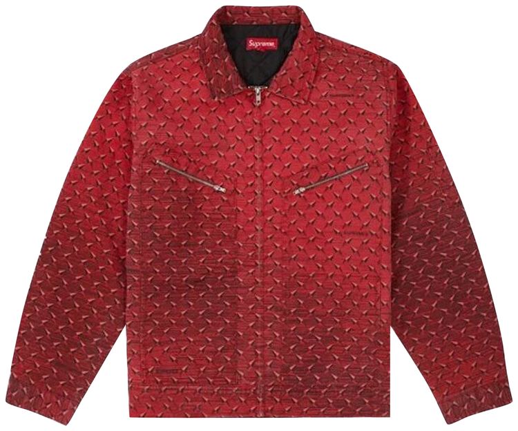 Supreme Diamond Plate Work Jacket Red