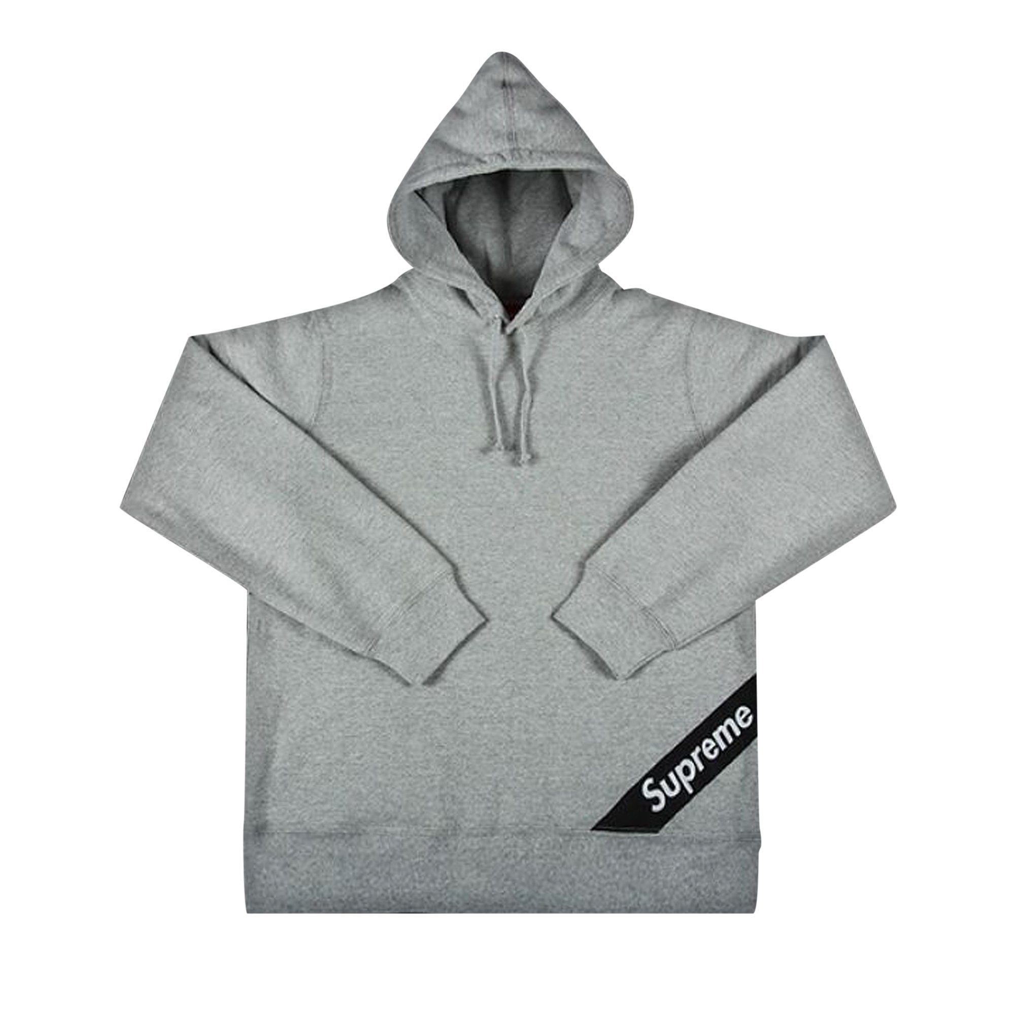 Buy Supreme Corner Label Hooded Sweatshirt 'Heather Grey