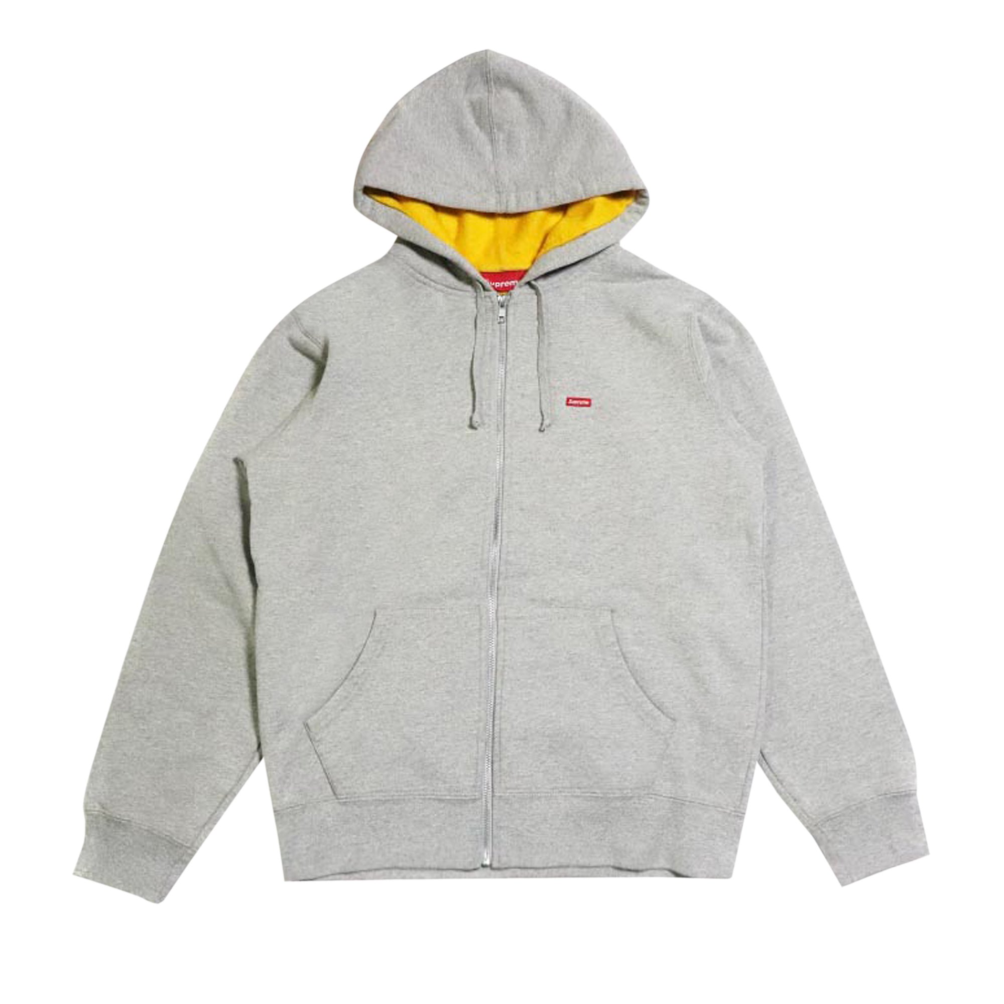 Buy Supreme Contrast Zip Up Hooded Sweatshirt 'Heather Grey