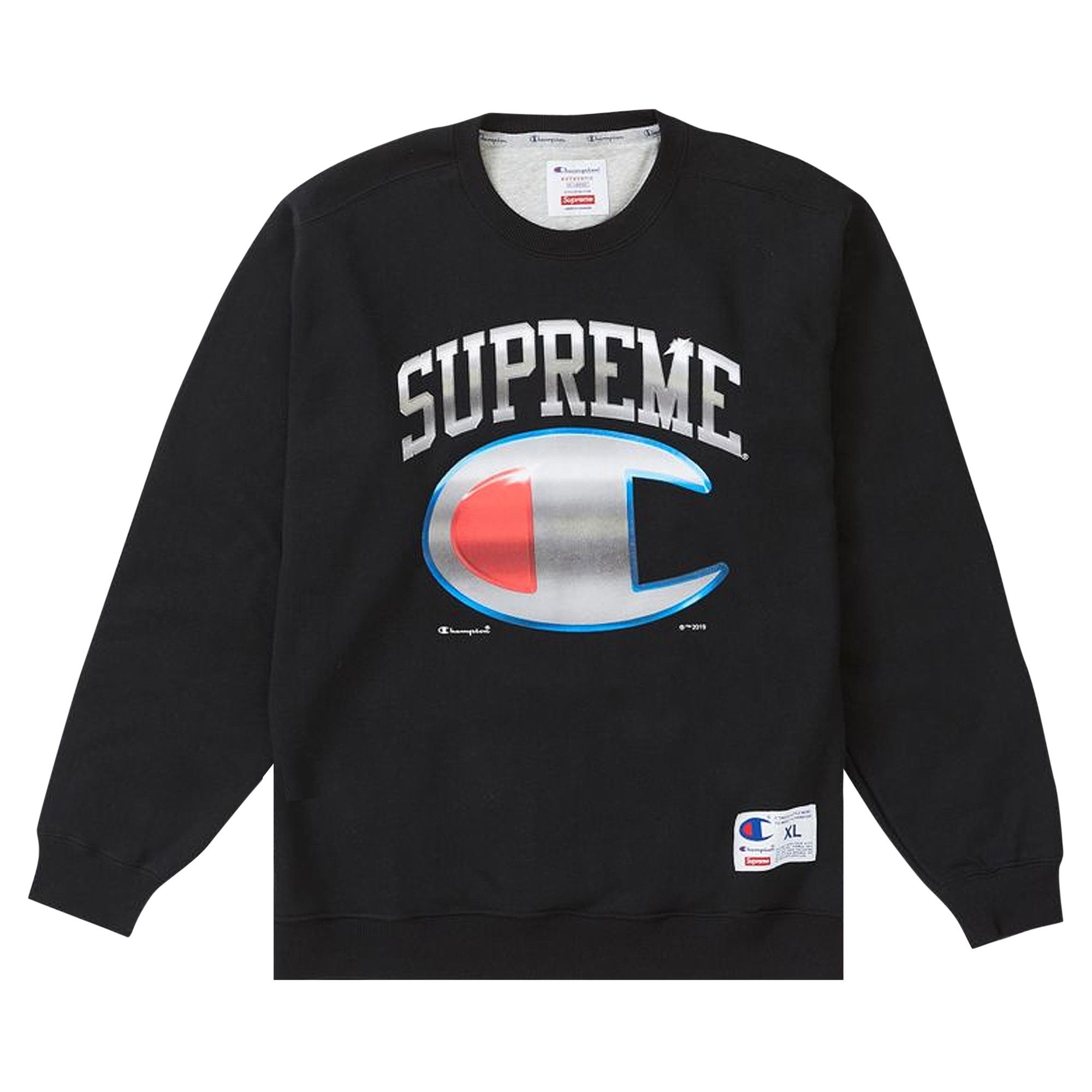Supreme x Champion Chrome Crewneck Black