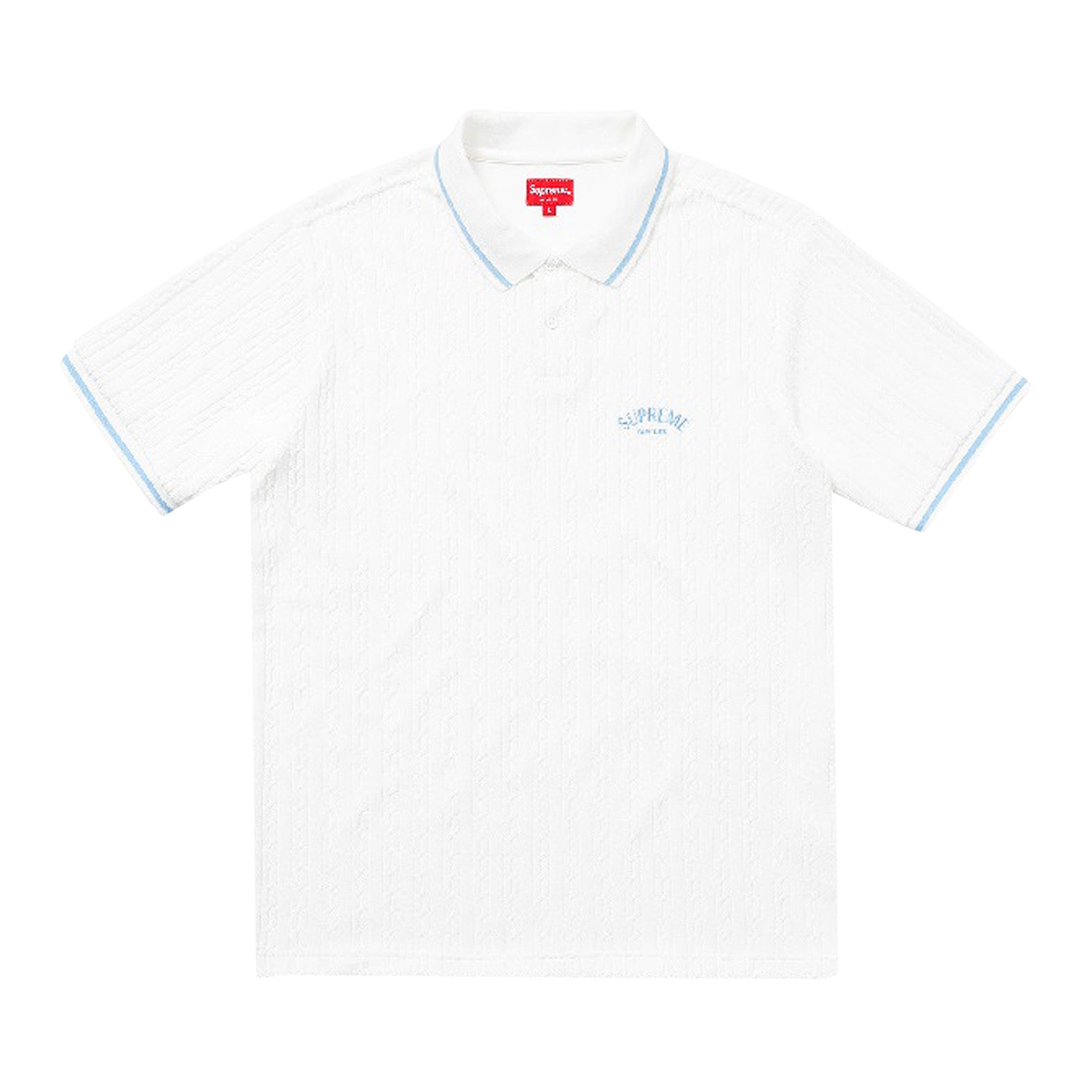 Buy Supreme Cable Knit Terry Polo White SS18KN46 WHITE GOAT