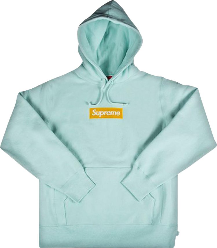 blue supreme hoodie box logo
