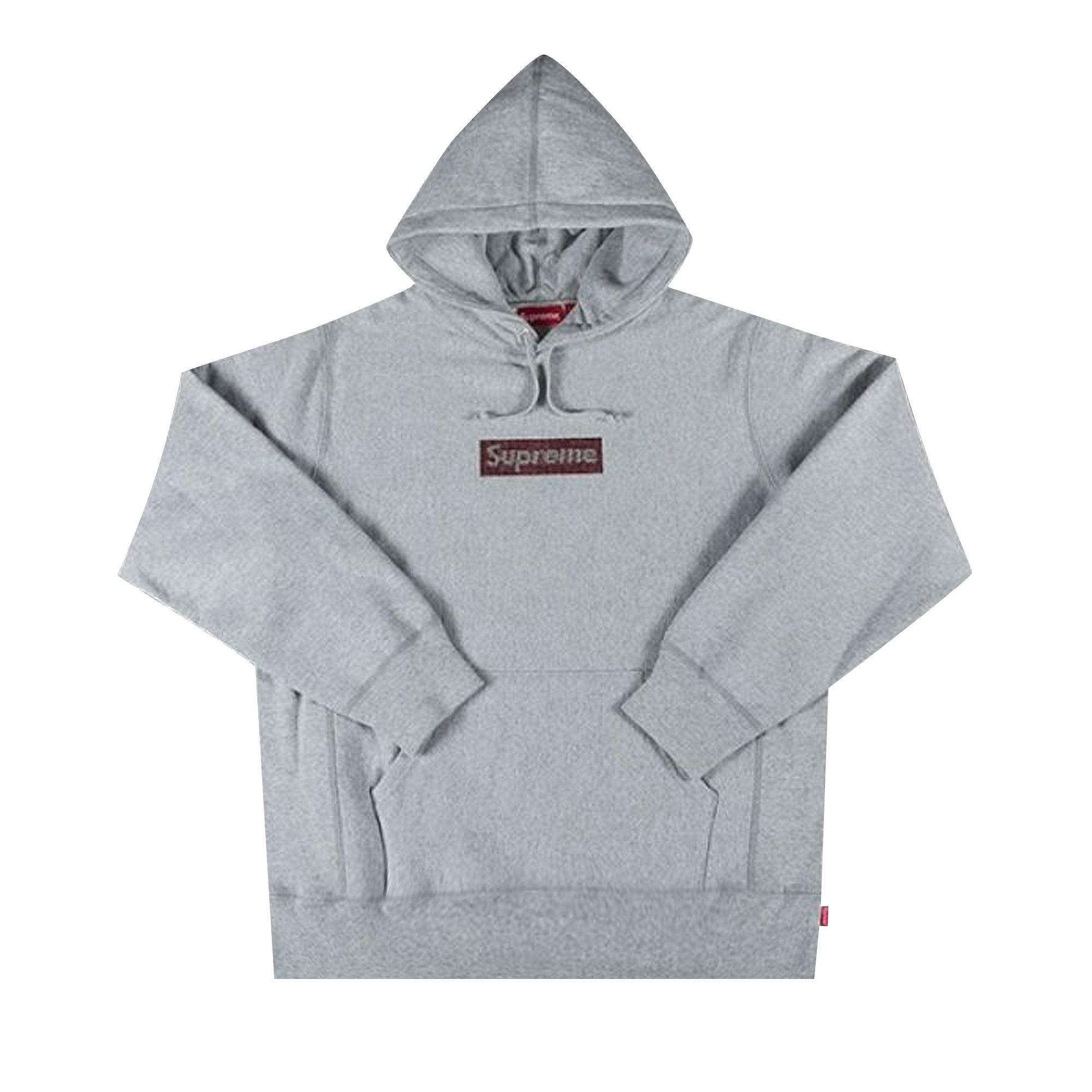 Supreme x Swarovski Box Logo Hooded Sweatshirt 'Heather Grey'
