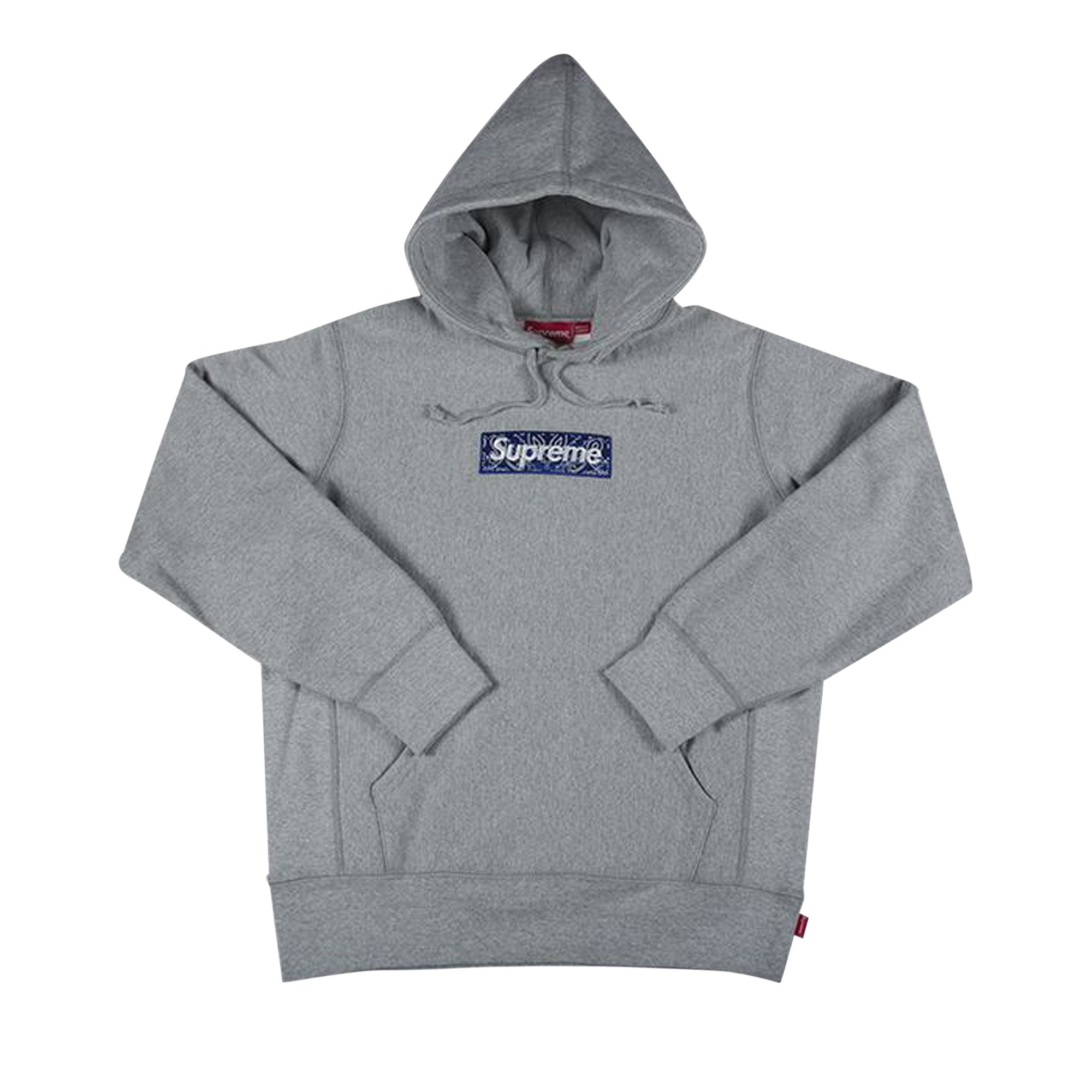 Buy Supreme Bandana Box Logo Hooded Sweatshirt 'Heather Grey