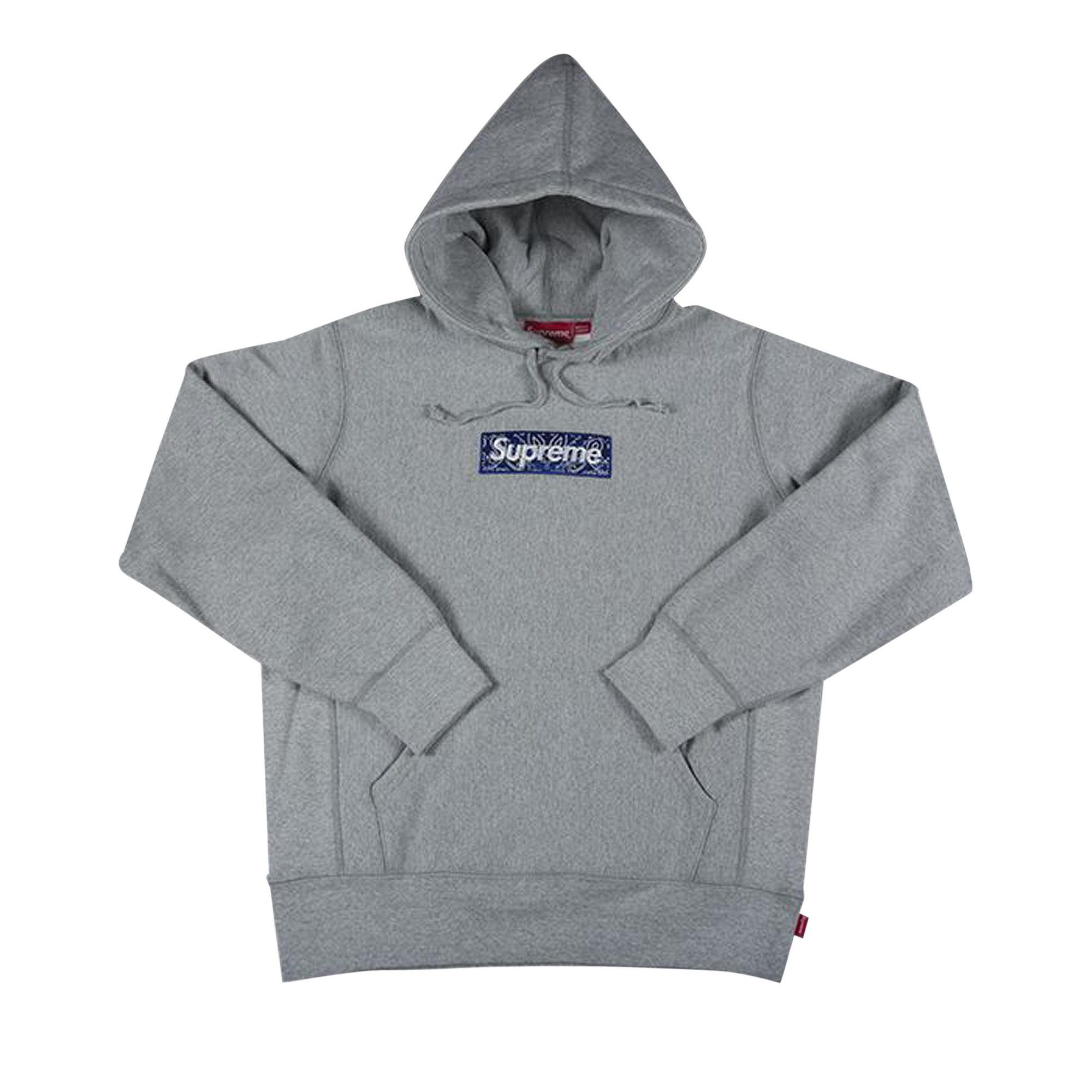 Supreme Bandana Box Logo Hooded Grey M-