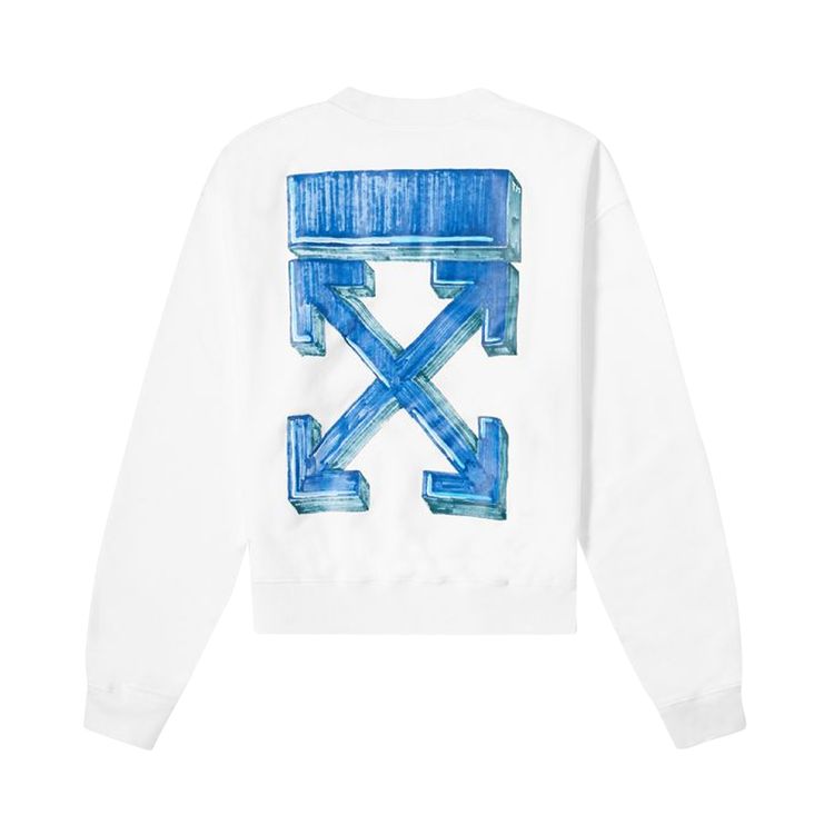 Off White Marker Over Crewneck WhiteBlue