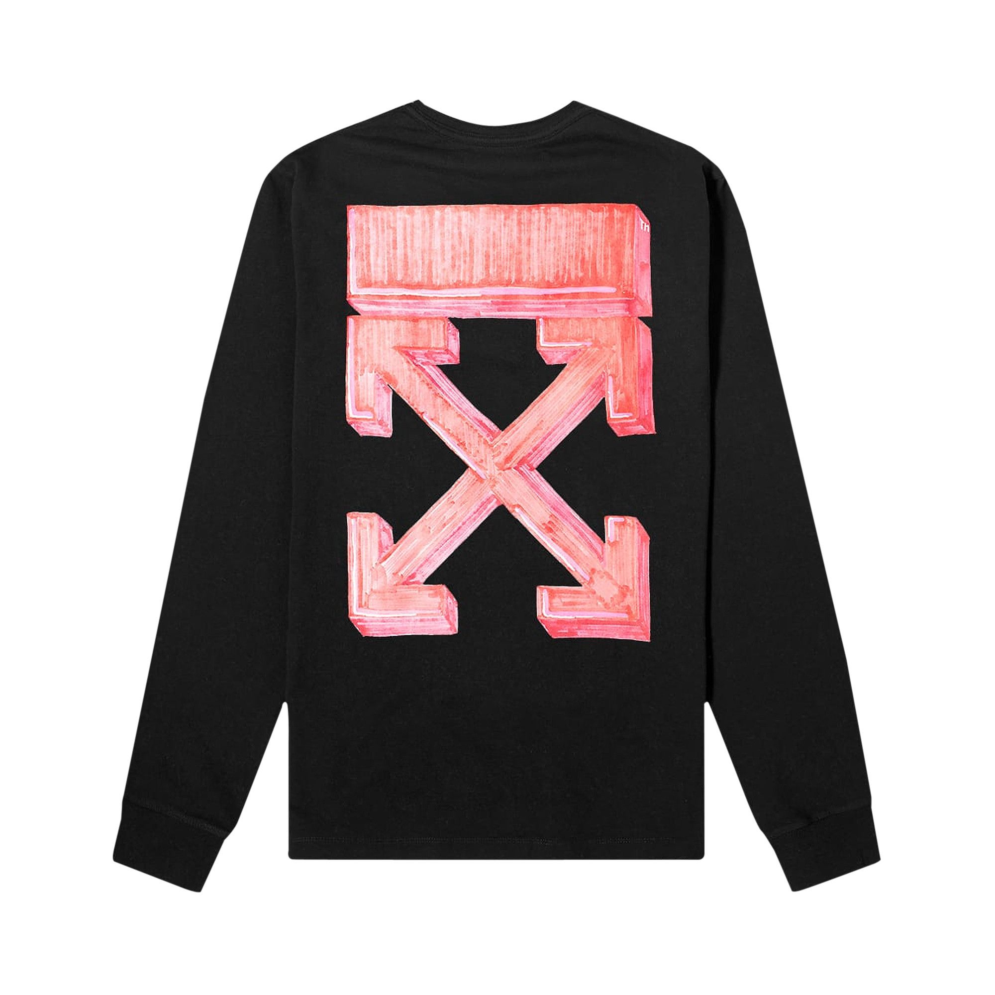 Buy Off White Marker Long Sleeve Tee Black Red OMAB001E20JER0031025 GOAT