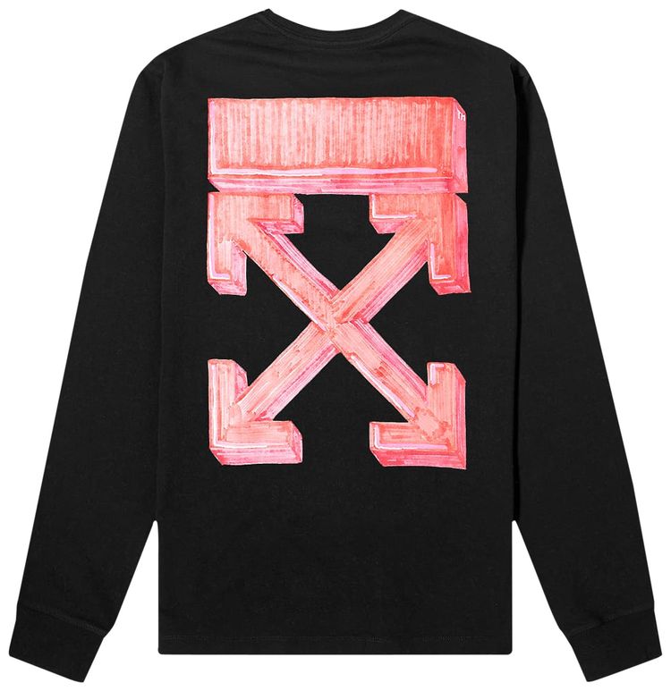 Off White Marker Long Sleeve Tee BlackRed