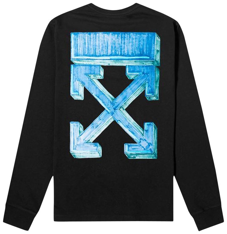Off White Marker Long Sleeve Tee BlackBlue
