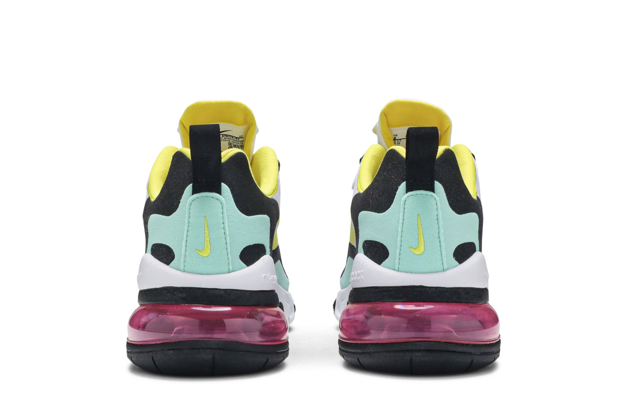 Nike air max 270 react - women's white/yellow/black/violet top