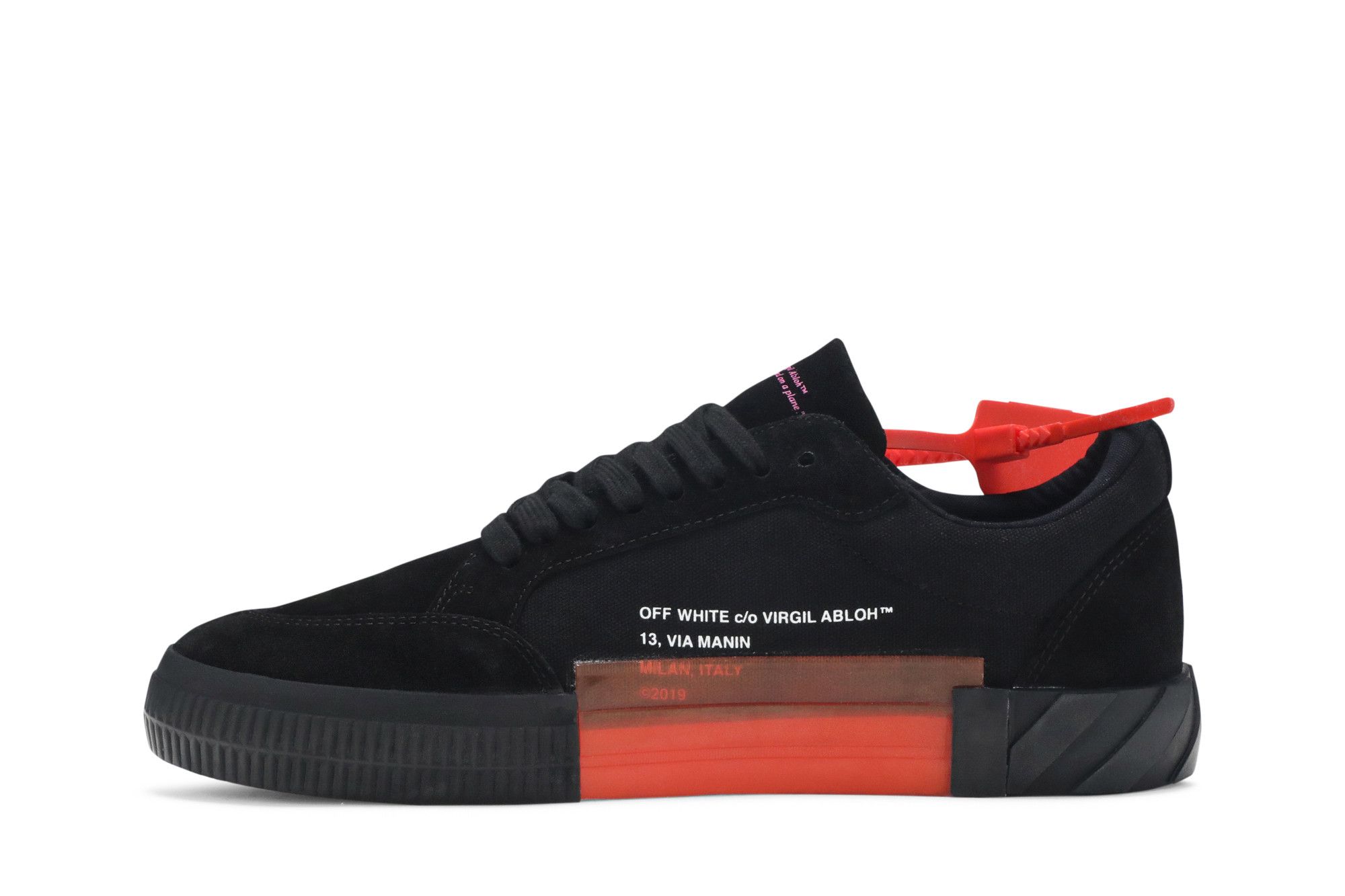 off white vulc black suede