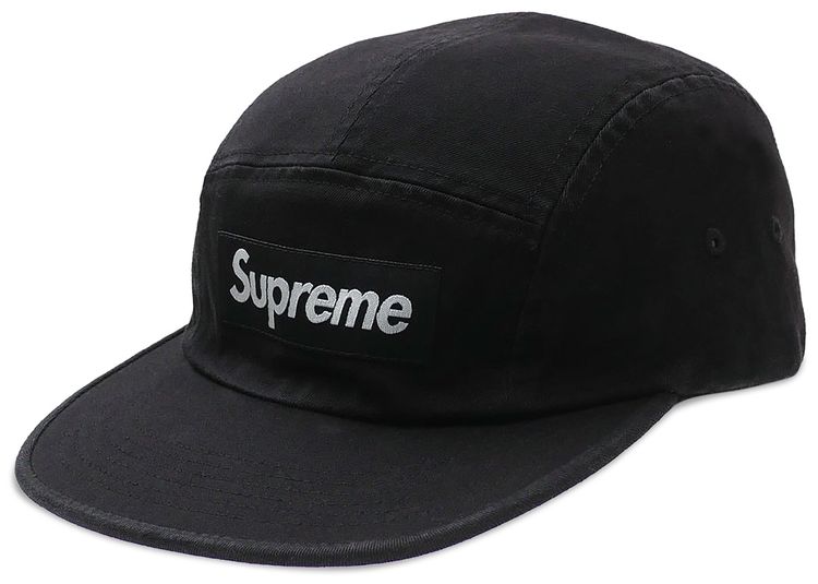 Supreme Washed Chino Twill Cap Black