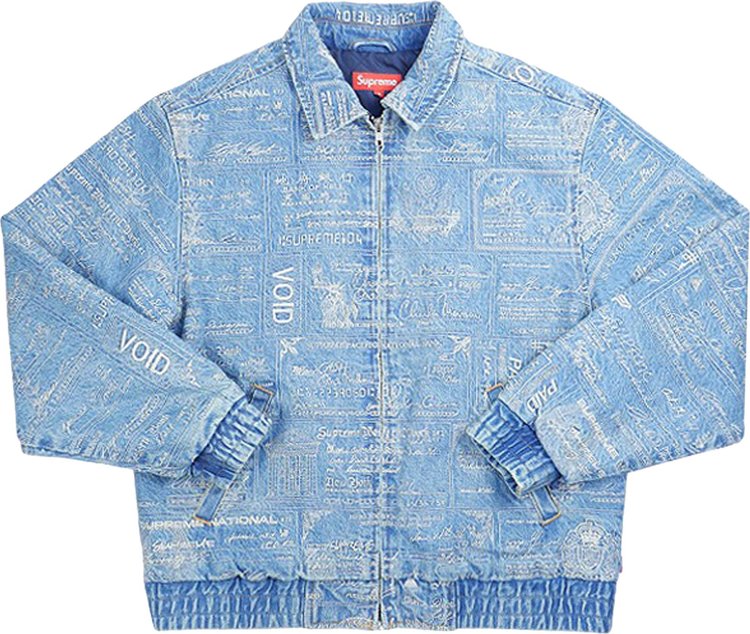 Supreme Checks Embroidered Denim Jacket 'Blue'