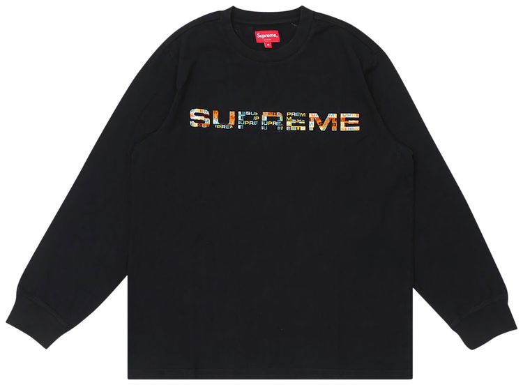 Supreme Meta Logo Long Sleeve Top Black