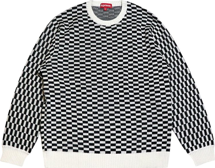Supreme Back Logo Sweater 'Checkerboard'