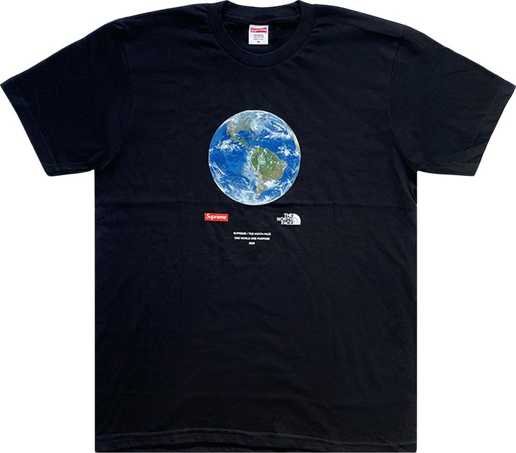 Supreme x The North Face World Tee 'Black' | GOAT