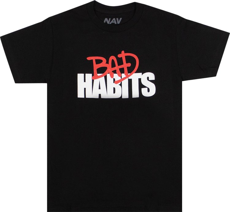 Vlone x Nav Bad Habits Drip Short-Sleeve T-Shirt 'Black'