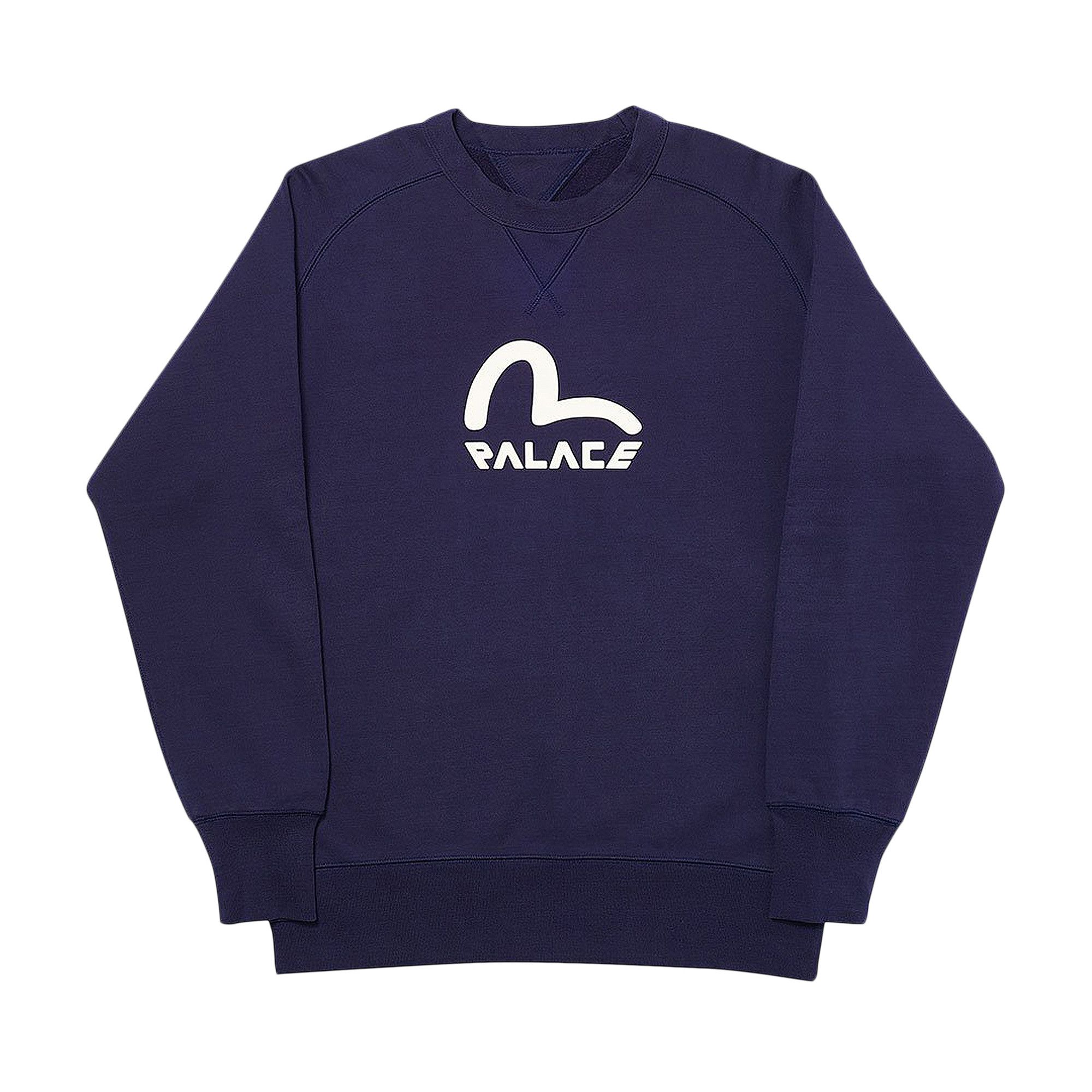 Size l Palace x Evisu Reversible Crew 'Navy'