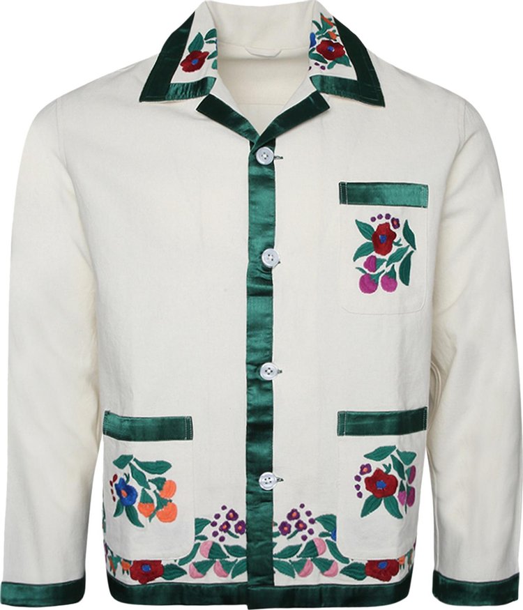 Buy Bode Winter Garden Overshirt 'Ecru/Multicolor' - MRF22SH010 ECRU | GOAT