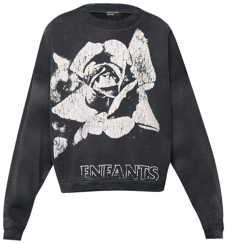 Enfants Riches Deprimes Faded Rose Crewneck Faded BlackWhite
