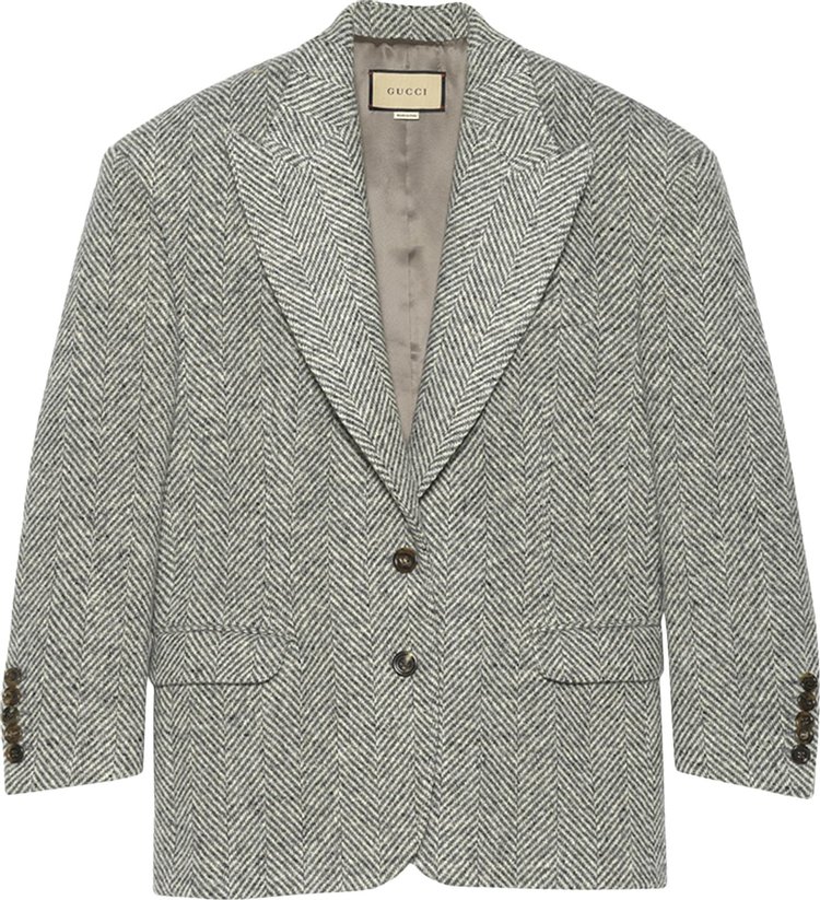 Gucci Wool Jacket With Padded Shoulders 'Grey'