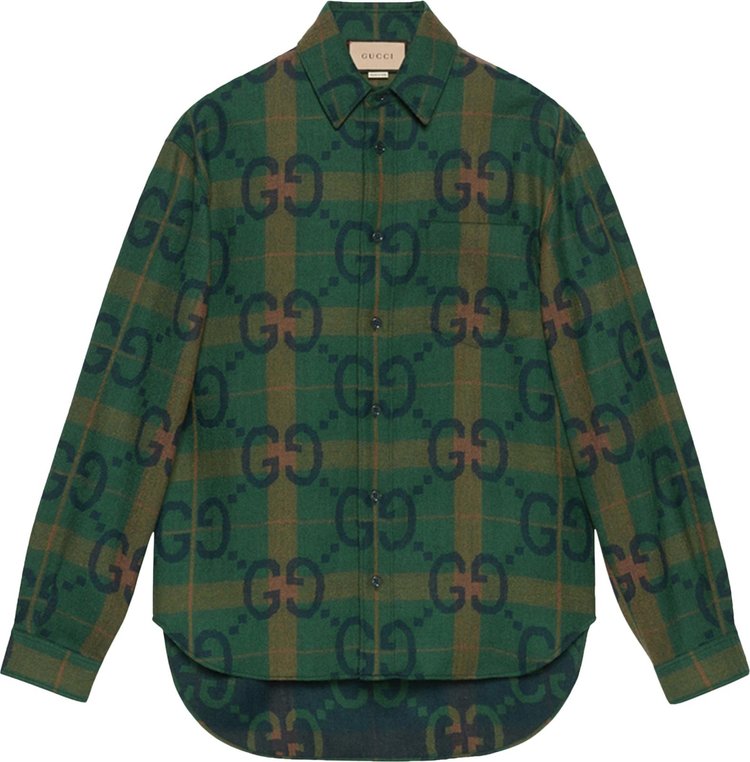Wool shirt Gucci Green size 44 EU (tour de cou / collar) in Wool - 31746518