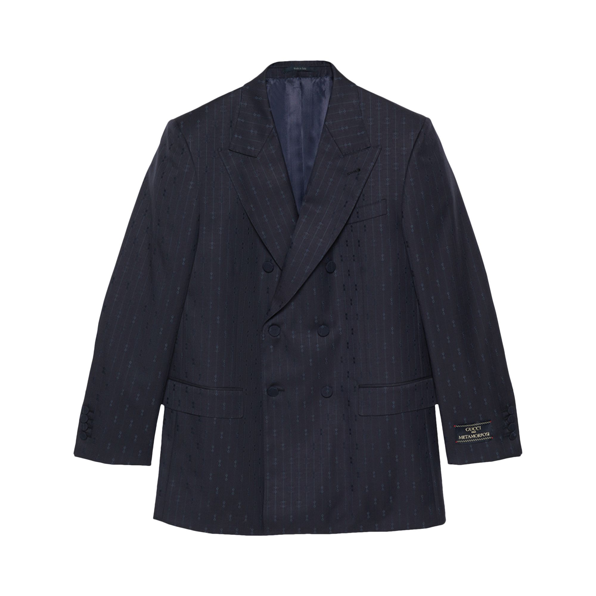 Gucci GG-print single-breasted wool suit - Blue