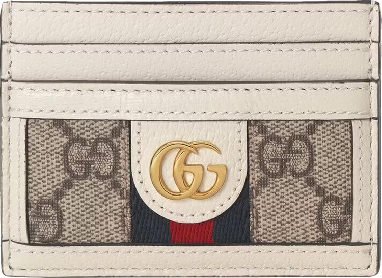 Gucci Ophidia Card Case Beige GG Supreme Canvas