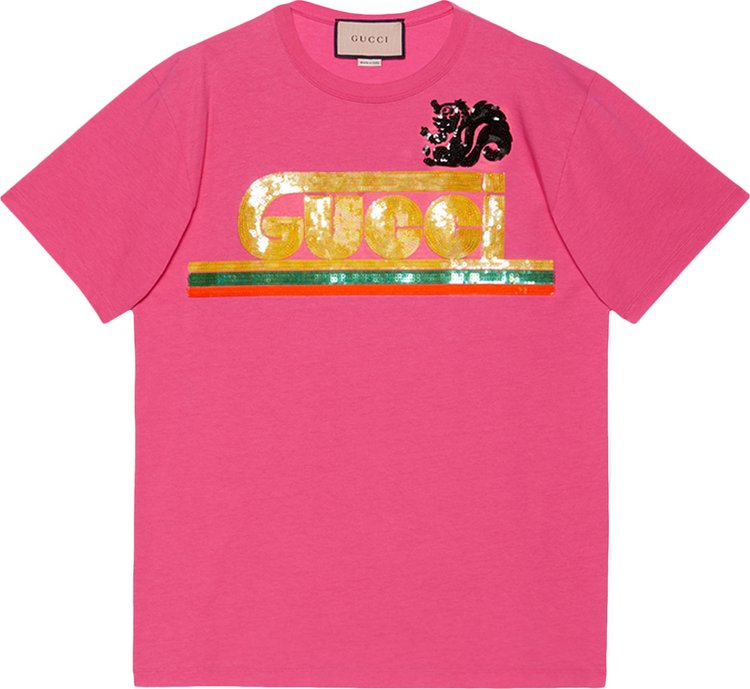 Gucci T-Shirt With Skunk Embroidery 'Fuchsia'