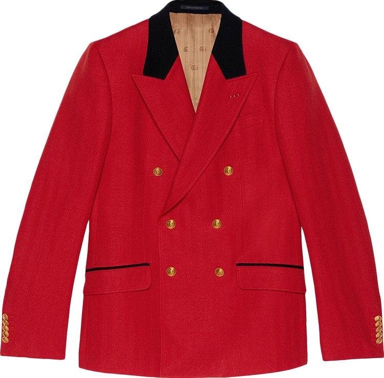 Gucci Herringbone Formal Jacket Red