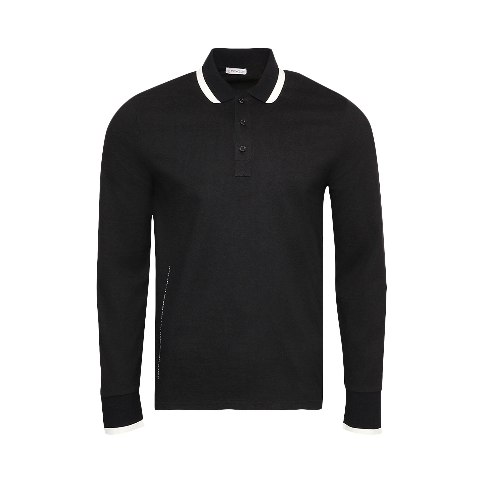 Moncler long cheap sleeve polo black