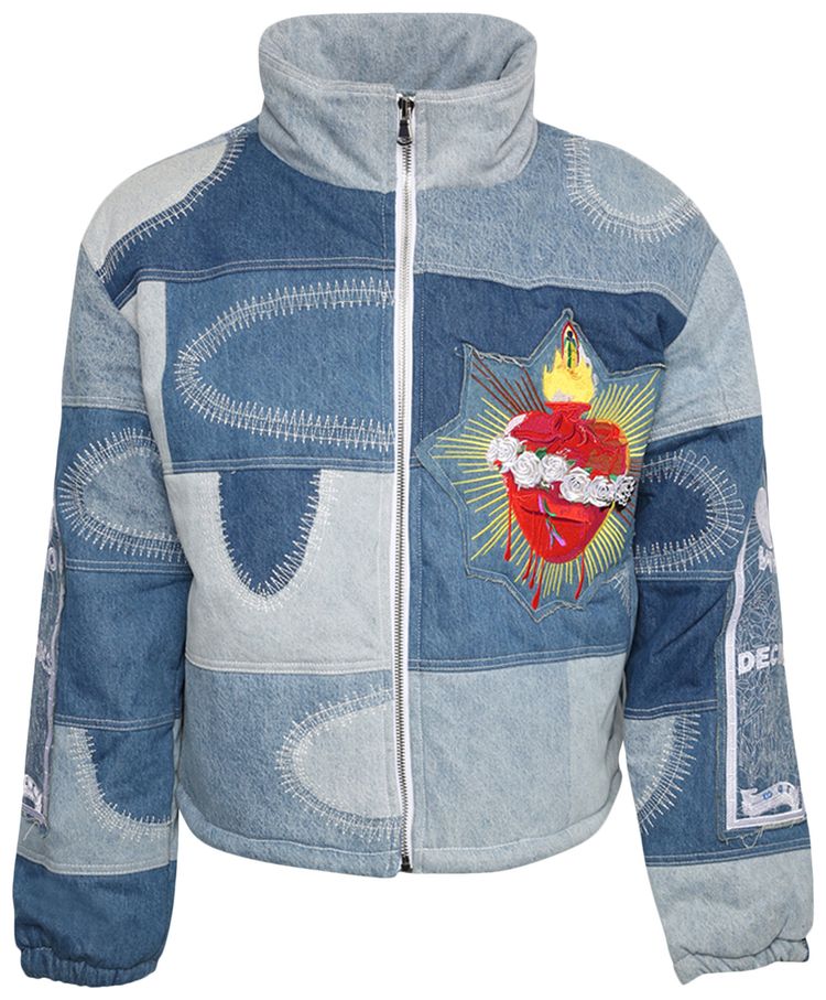 Who Decides War Sacred Melded Denim Puffer Denim